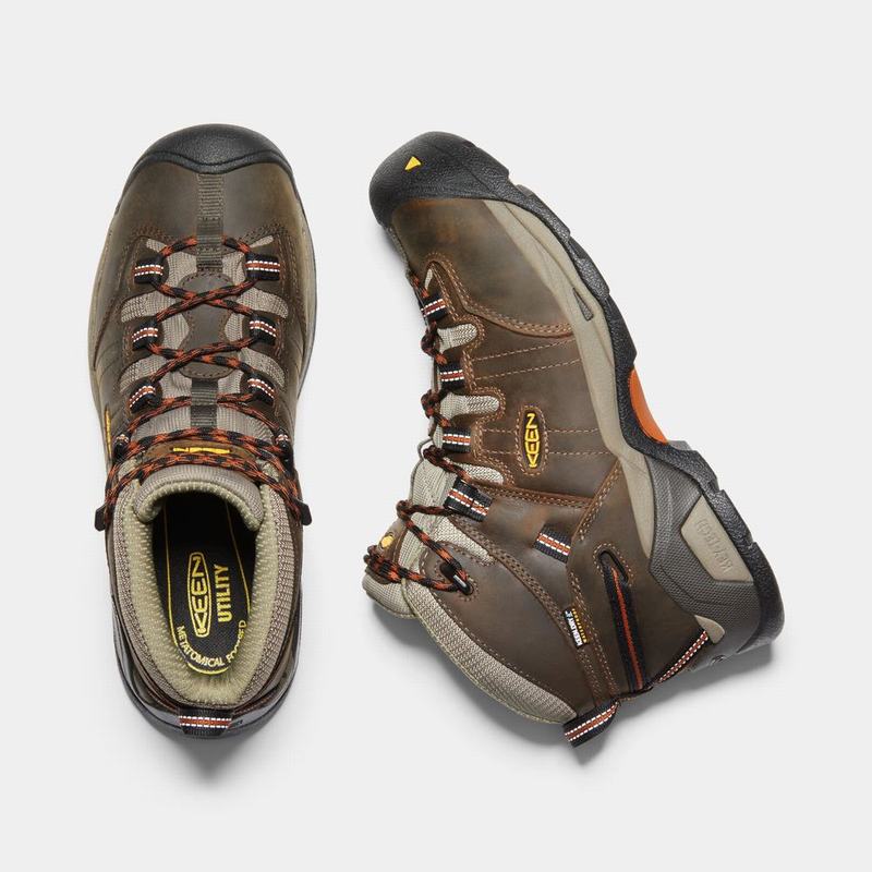 Keen Detroit Xt Mid Waterproof Soft Toe - Erkek Iş Botu - Kahverengi/Siyah - Türkiye (630872CWE)